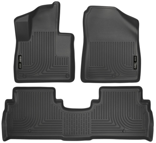 Floor Liner - WeatherBeater - Front / 2nd Row - Plastic - Black / Textured - Kia Sorento 2016-20 - Kit