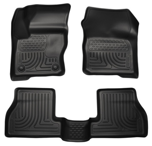 Floor Liner - WeatherBeater - Front / 2nd Row - Plastic - Black / Textured - Ford Focus 2012-15 - Kit