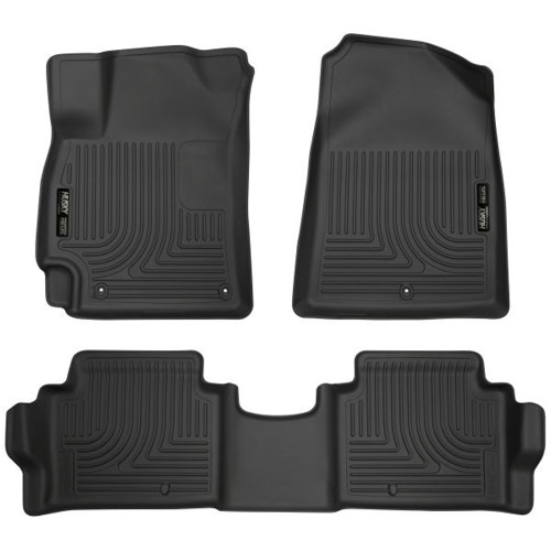 Floor Liner - WeatherBeater - Front / 2nd Row - Plastic - Black / Textured - Hyundai Elantra 2017-20 - Kit