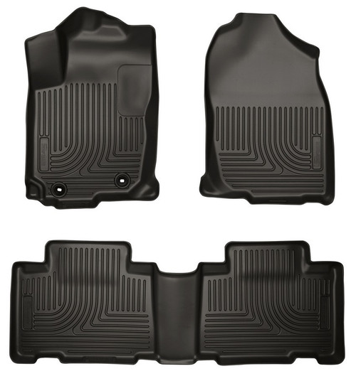 Floor Liner - WeatherBeater - Front / 2nd Row - Plastic - Black / Textured - Toyota Compact SUV 2013-18 - Kit