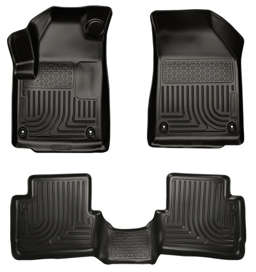 Floor Liner - WeatherBeater - Front / 2nd Row - Plastic - Black / Textured - Dodge Dart 2013-15 - Kit