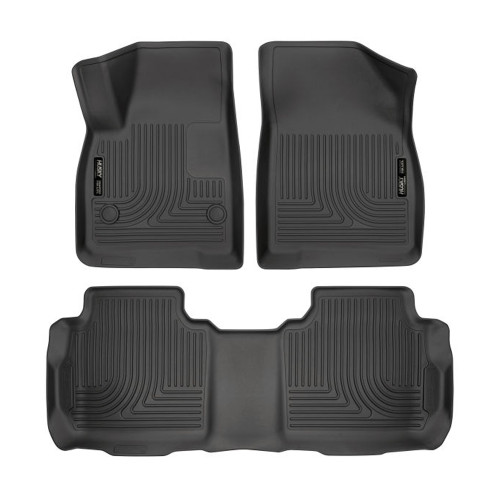 Floor Liner - WeatherBeater - Front / 2nd Row - Plastic - Black / Textured - GM Midsize SUV 2017-24 - Kit