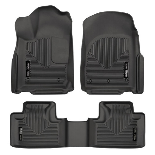 Floor Liner - WeatherBeater - Front / 2nd Row - Plastic - Black / Textured - Dodge Midsize SUV / Jeep Grand Cherokee 2016-18 - Kit