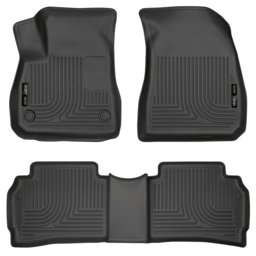 Floor Liner - WeatherBeater - Front / 2nd Row - Plastic - Black / Textured - Chevy Malibu 2016-24 - Kit