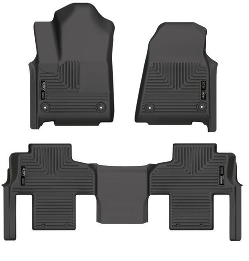 Floor Liner - WeatherBeater - Front / 2nd Row - Plastic - Black / Textured - Jeep Wagoneer 2022 - Kit