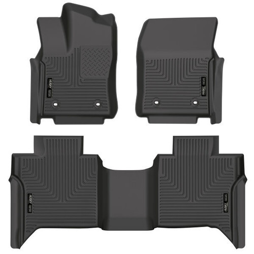 Floor Liner - WeatherBeater - Front / 2nd Row - Plastic - Black / Textured - CrewMax - Toyota Fullsize Truck 2022 - Kit