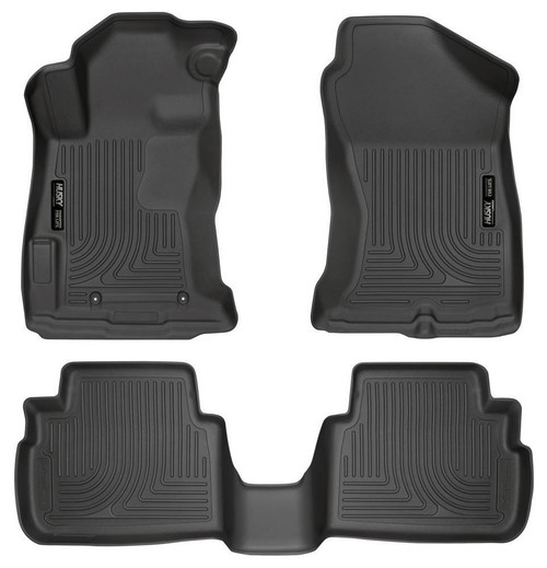 Floor Liner - WeatherBeater - Front / 2nd Row - Plastic - Black / Textured - Subaru Crosstrek 2018-23 / Impreza 2017-23 - Kit