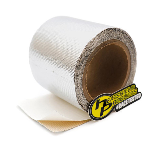 Heat Barrier Tape - Thermaflect - 4 in Wide - 10 ft Roll - Self Adhesive Backing - Aluminized Fiberglass Cloth - Silver - Each