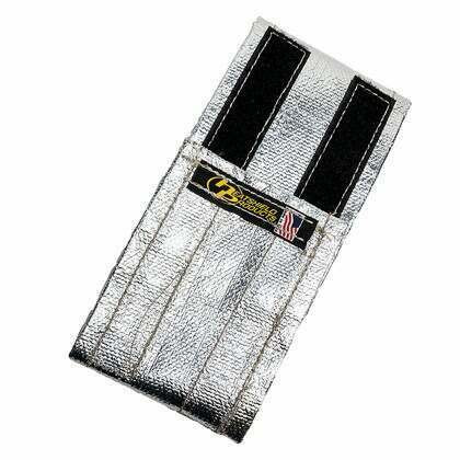 Starter Heat Shield - 3-1/2 in x 18 in - 1100 Degrees - Hook and Loop Closure - Aluminized Fiberglass Cloth - Each