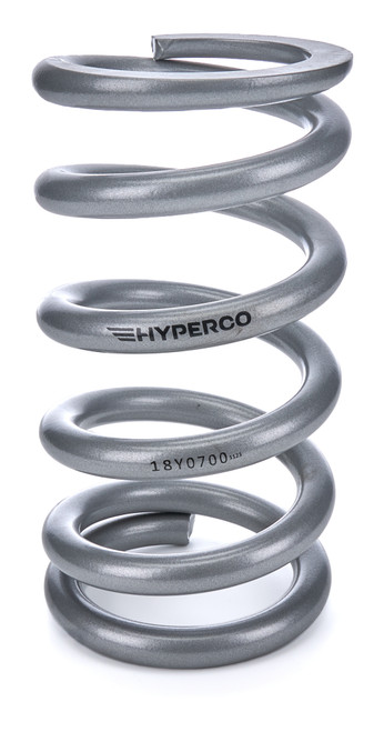 Coil Spring - Conventional - 5 in OD - 9.5 in Length - 700 lb/in Spring Rate - Front - Steel - Silver Powder Coat - Each