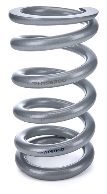 Coil Spring - Conventional - 5 in OD - 9.5 in Length - 1000 lb/in Spring Rate - Front - Steel - Silver Powder Coat - Each
