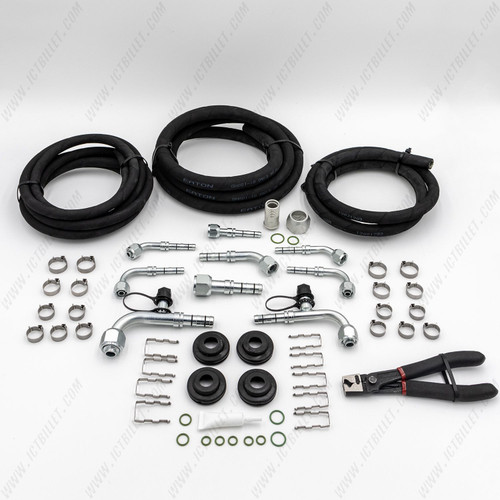 Air Conditioning Hose Kit - E-Z Clip Fittings - Clips / Fittings / Hoses / Seals Included - Kit