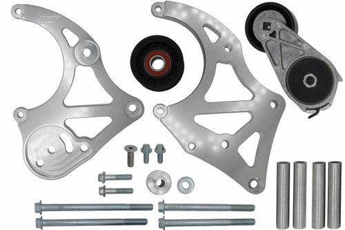 Air Conditioning Bracket - Passenger Side - Head Mount - Aluminum - Clear Anodized - Sanden 7176 SD7 Compressor - GM LS-Series - GM F-Body 1998-2002 - Kit