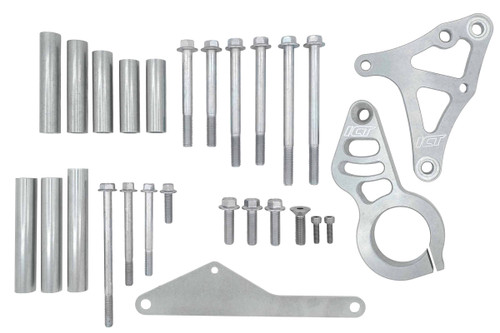 Fuel Pump Bracket - Bolt-On - Driver Side - Motor Plate Mount - Aluminum - Clear Anodized - Aeromotive 6 GPM / 12 GPM Fuel Pumps - Kit