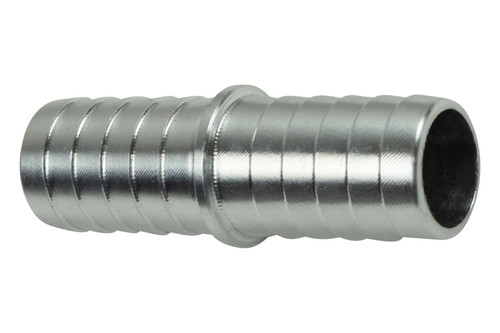 Fitting - Adapter - Straight - 5/8 in Hose Barb to 5/8 in Hose Barb - Aluminum - Clear Anodized - Each