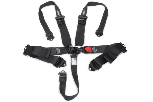 Harness - Racer Series - 5 Point - Latch and Link - SFI 16.1 - Pull Up Adjust - Bolt-In / Wrap Around - Black - Kit