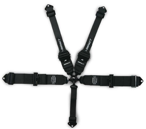 Harness - 5 Point - Racer Series - Camlock - SFI 16.1 - Pull Up Adjust - Bolt-In / Wrap Around - Individual Harness - Black - Kit