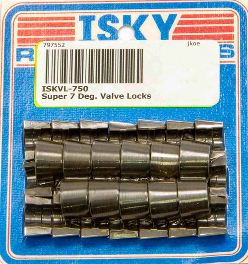 Valve Lock - Super 7 - 7 Degree - 11/32 in Valve Stem - 0.050 in More Height - Chromoly - Black Oxide - Set of 16