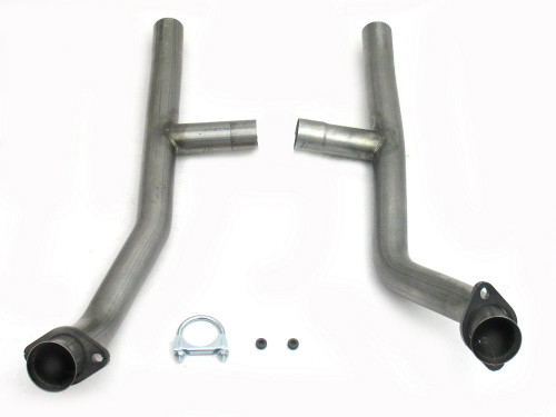 Exhaust H-Pipe - 2.5 in Diameter - Stainless - Natural - Small Block Ford - Ford Mustang / Mercury Cougar 1965-73 - Each