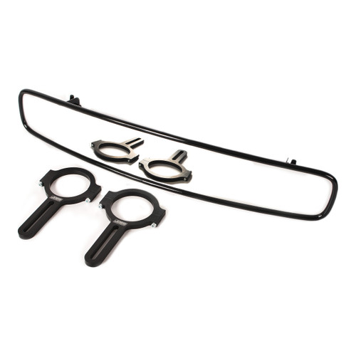 Mirror - Rear View - Wide Angle - 17 in Wide x 3 in Tall - Clamp-On - 1.5 in Tube Mount Brackets Included - Aluminum - Black Anodized - Kit