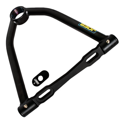 Control Arm - Tubular - Slotted Bushing Style - Upper - 8.25 in Long - 10 Degree - Screw-In Ball Joint - Aluminum / Steel - Black Powder Coat - Each