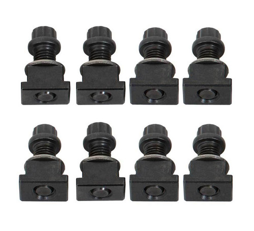 Brake Rotor Bolt - 5/16-24 in Thread - 0.71 in Long - T-Nuts / Washers Included - Steel - Black Oxide - Set of 8