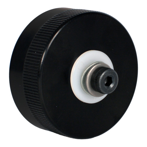 Caster / Camber Gauge Adapter - 1/4-20 in Gauge Bolt to 1-13/16-16 in Thread - Aluminum - Black Powder Coat - Wide 5/5x5 Hubs - Each