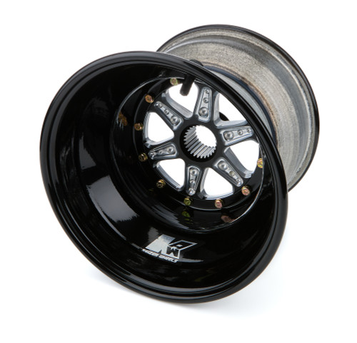 Wheel - 10 x 8 in - 3.000 in Backspace - 27 Spline - Aluminum - Black Powder Coat - Each