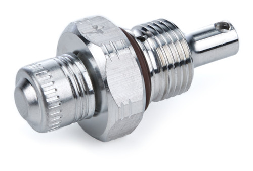 Flow Control Valve - Straight - 6 AN Male to 18 mm x 1.50 Male O-Ring - Aluminum - Natural - Power Steering Systems - Each