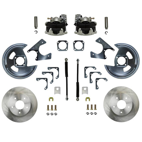 Brake System - Disc Conversion - Rear - 1 Piston Caliper - 11.000 in Rotors - Iron - Zinc Plated - GM Fullsize Car 1962-77 - Kit Brake System - Disc Conversion - Rear - 1 Piston Caliper - 11.000 in Rotors - Iron - Zinc Plated - GM Fullsize Car 1962-77 - Kit