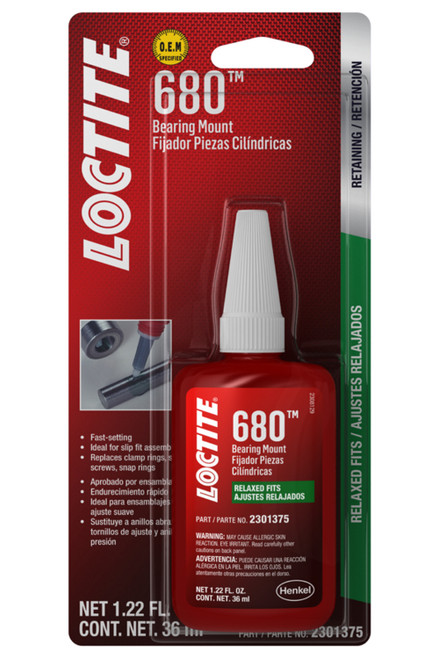 Thread Locker - Bearing Mount 680 - 1.22 oz Bottle - Green - Each