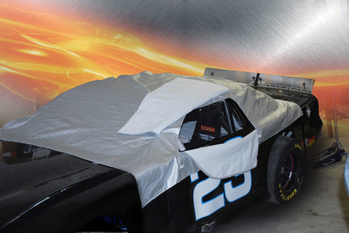 Car Cover - Outdoor - Moisture Resistant - Soft Liner - Zippered Window - Heat Reflective - Cloth - Silver - Cockpit Only - Each
