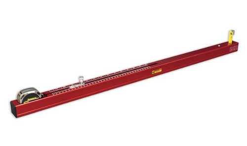 Chassis Height Gauge - Long - 2-15 in Height Range - Aluminum - Red Anodized - Each