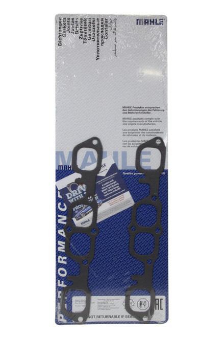 Exhaust Header / Manifold Gasket - 1.800 x 1.600 in Rounded Rectangle Port - Steel Core Graphite - Small Block Chevy - Pair