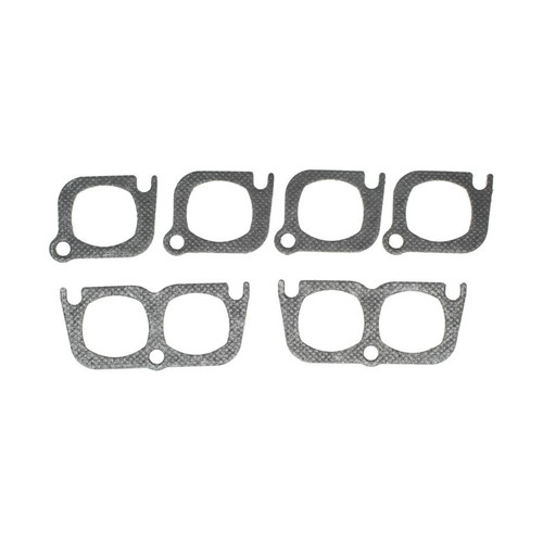 Exhaust Header / Manifold Gasket - 1.800 x 1.750 in Rounded Rectangle Port - Steel Core Graphite - Small Block Mopar - Pair