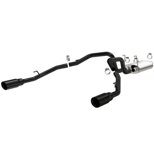 Exhaust System - Street Series - Cat-Back - Dual Rear Exit - 2.5 in Diameter - Dual 5 in Tips - Stainless - Black Ceramic - Mopar Gen III Hemi - Dodge Ram Fullsize Truck 2009-23 - Kit