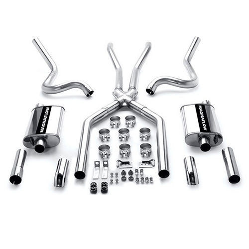 Exhaust System - Performance - Cat-Back - 2.5 in Diameter - 2.75 in Tips - Stainless - Natural - Small Block Ford - Ford Mustang 1964-66 - Kit