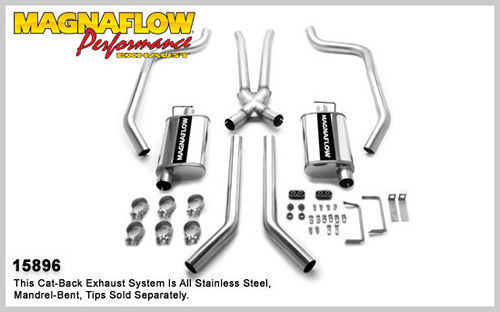 Exhaust System - Street Series - Cat-Back - 2.5 in Diameter - Stainless - Natural - V8 - GM F-Body 1967-74 / GM X-Body 1968-75 - Kit