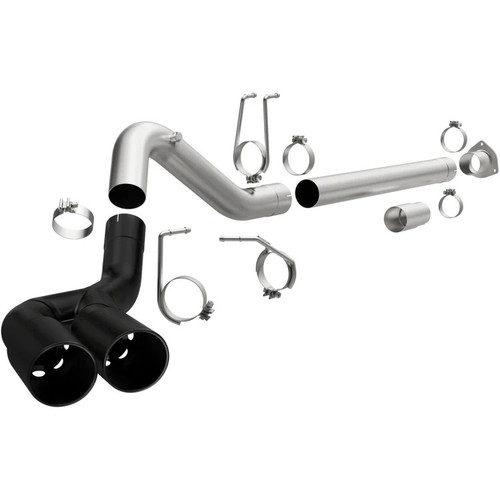 Exhaust System - Black DPF Series - Filter-Back - Single Rear Exit - 4 in Diameter - Dual 5 in Tips - Stainless - Black Ceramic - Ford Fullsize Truck - 2008-23 - Kit