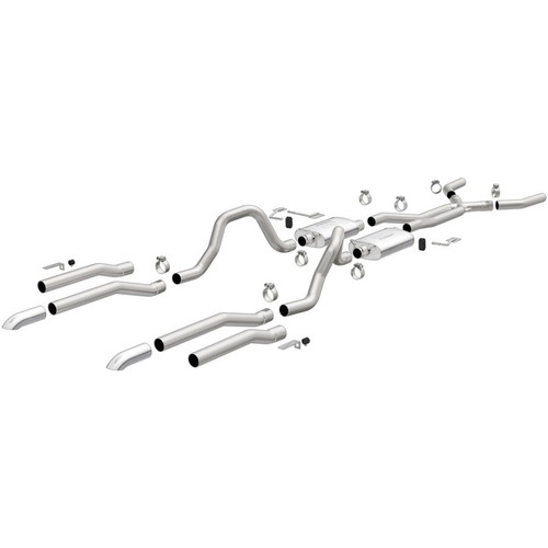 Exhaust System - Street Series - Header-Back - 2.5 in Diameter - 2.625 in Tip - Stainless - Natural - Mopar B-Body 1963-79 - Kit