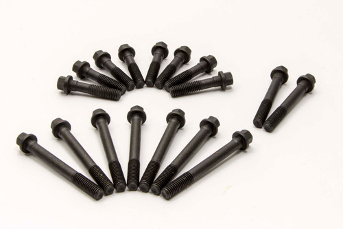 Cylinder Head Bolt Kit - Hex Head - Steel - Natural - Small Block Chevy / Brodix Aluminum / Pontiac Heads - 1 Head - Kit