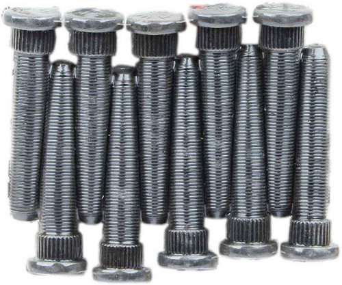 Wheel Stud - 1/2-20 in Thread - 3.000 in Long - 0.625 Knurl - Steel - Black Oxide - Set of 10