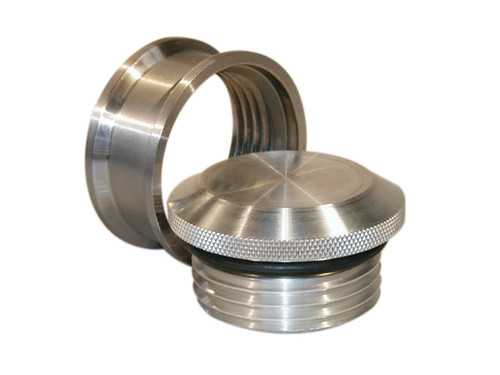 Bung and Cap Kit - Pro Style - 1.75 in Opening - Weld-On - Aluminum Bung - Aluminum Threaded Cap - Natural - Kit
