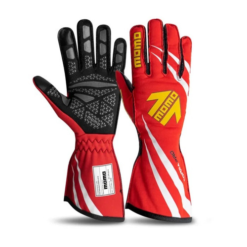 Driving Gloves - Corsa Pro - FIA Approved - Single Layer - Nomex / Silicone - Red / White - Medium - Pair