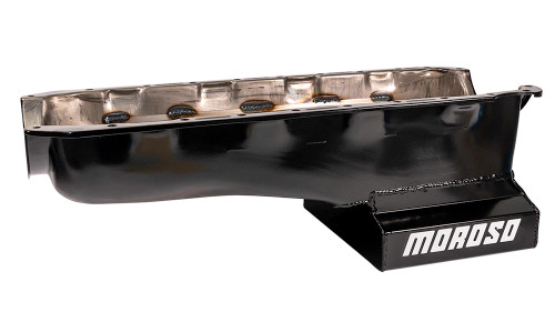 Engine Oil Pan - Rear Sump - 6 qt - 8 in Deep - Steel - Black Powder Coat - 2-Piece Seal - Big Block Chevy - Each