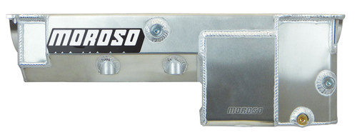 Engine Oil Pan - Rear Sump - 6 qt - 8 in Deep - Aluminum - Natural - 2-Piece Seal - Big Block Chevy - Each