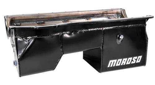 Engine Oil Pan - Street / Strip - Rear Sump - 8 qt - 9 in Deep - Dipstick Kit - Steel - Black Powder Coat - Ford Cleveland / Modified - Each