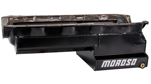 Engine Oil Pan - Street / Strip - Rear Sump - 7 qt - 8 in Deep - Louvered Tray - Steel - Black Powder Coat - 2-Piece Seal - Big Block Chevy - Each