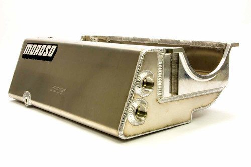 Engine Oil Pan - Dry Sump - 6.5 in Deep - Two 12 AN Female Forward Pickups - Aluminum - Natural - 2-Piece Seal - Small Block Chevy - Each Engine Oil Pan - Dry Sump - 6.5 in Deep - Two 12 AN Female Forward Pickups - Aluminum - Natural - 2-Piece Seal - Small Block Chevy - Each