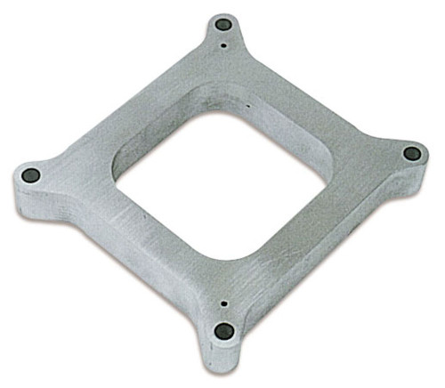 Carburetor Spacer - 1 in Thick - Open - Square Bore - Aluminum - Natural - Each